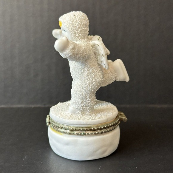 Snowbabies Trinket Box Twins 4" Snow Angels Figure Ice Skating Figurine CLEAN - Picture 9 of 11